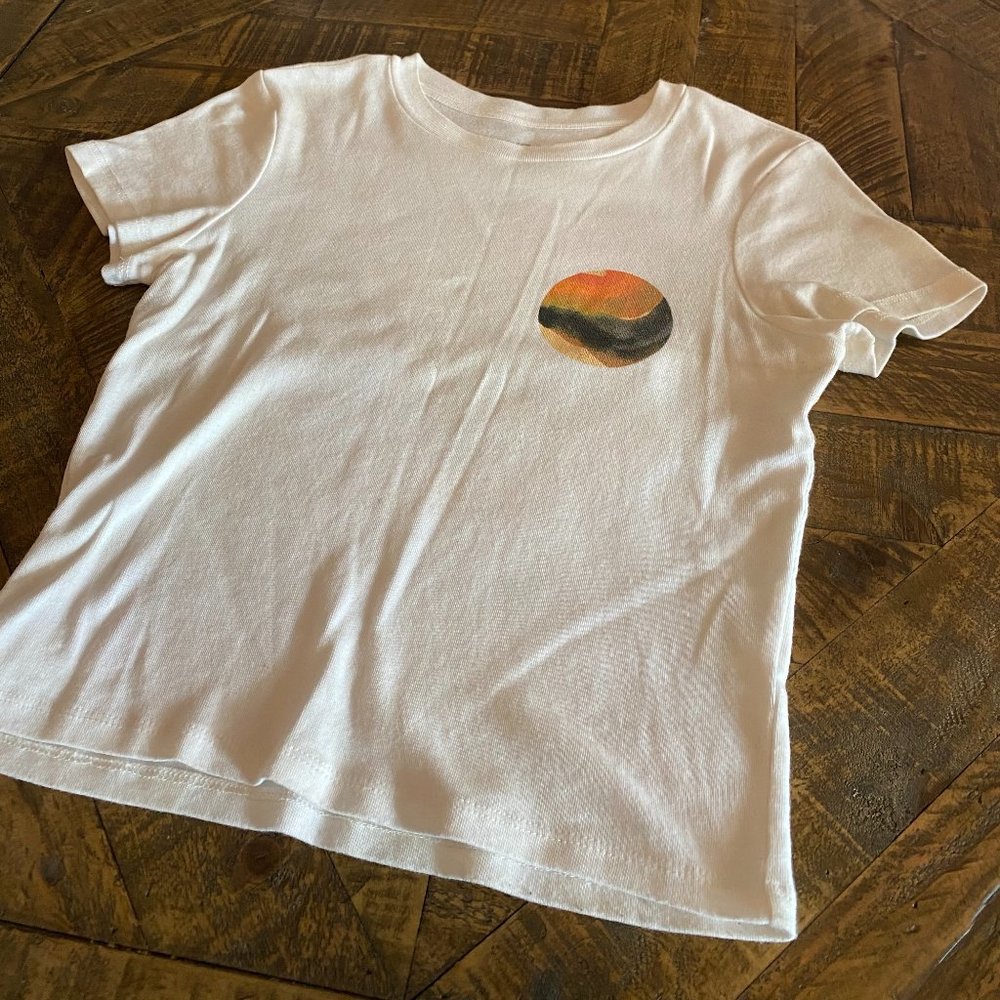 RVCA White Sunset Logo Crop Top Tee